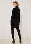 Cecil Half Zip Knitted Knee Length Dress, Black