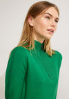 Cecil Half Zip Knitted Knee Length Dress, Easy Green