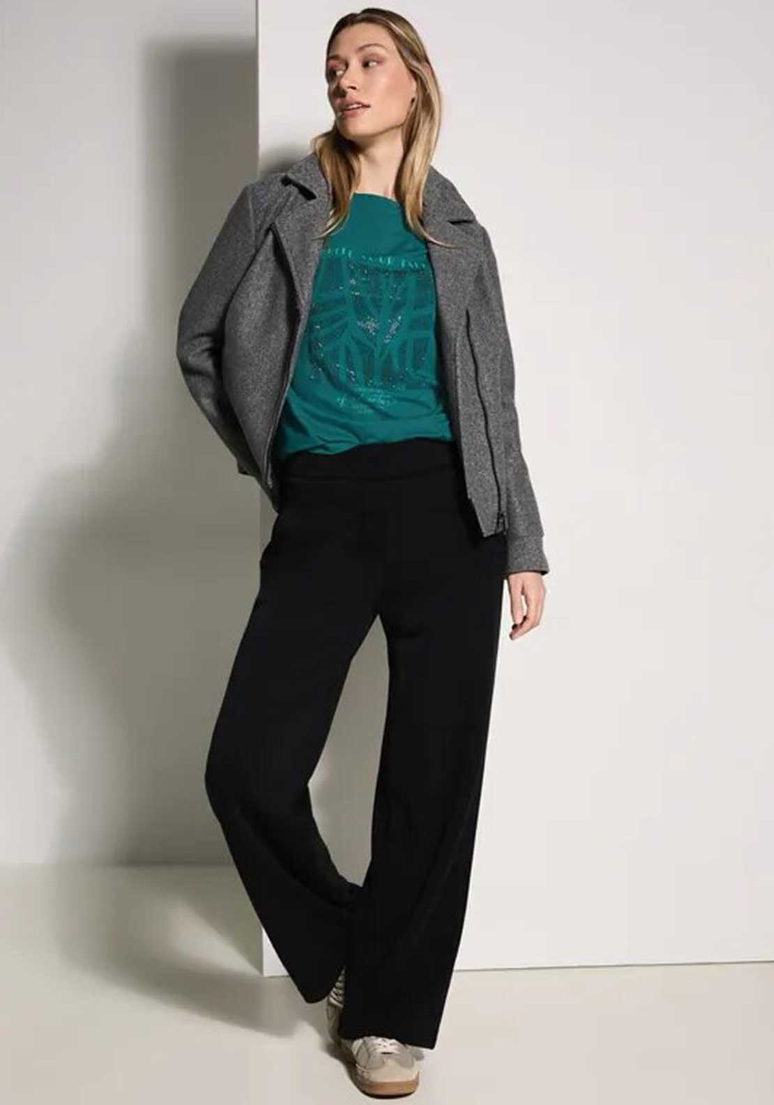 Cecil Embellished Long Sleeve Top, Teal
