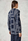 Cecil Geometric Print Open Front Cardigan, Navy