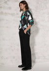 Cecil Geometric Button up V Neck Blouse, Black Multi