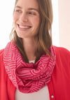 Cecil Printed Loop Scarf, Red