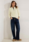 Cecil Half Zip Knitted Sweater, Raw Sand Beige