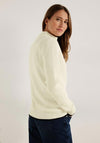 Cecil Half Zip Knitted Sweater, Raw Sand Beige
