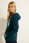 Cecil Sporty Hooded Jacket, Deep Lake Green