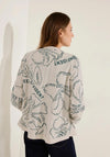 Cecil Floral Dot Print Light Jacket, Soft Beige Melange