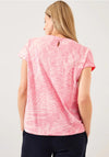 Cecil Leaf Print T-Shirt, Soft Pink