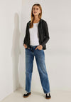 Cecil Drawstring Ribbed Jacket, Black
