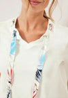 Cecil Print Drawstring Shirt, Vanilla White