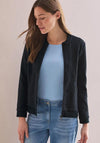 Cecil Jacquard Embossed Zipped Jacket, Navy