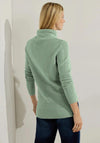 Cecil Drawstring Neckline Ribbed Sweater, Clear Sage Green