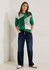 Cecil Graphic Print Knitted Sweater, Bright Green Melange