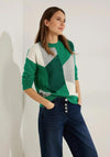 Cecil Graphic Print Knitted Sweater, Bright Green Melange