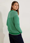 Cecil Crew Neck Striped Knit Sweater, Easy Green