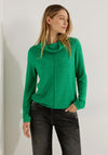 Cecil Volume Collar Comfort Sweater, Easy Green Melange