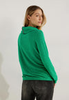 Cecil Volume Collar Comfort Sweater, Easy Green Melange
