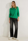 Cecil Volume Collar Comfort Sweater, Easy Green Melange