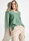 Cecil V-Neck Light Sweater, Saliva Green