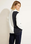 Cecil Colour Block Drawstring Neckline Sweatshirt, Night Sky Blue