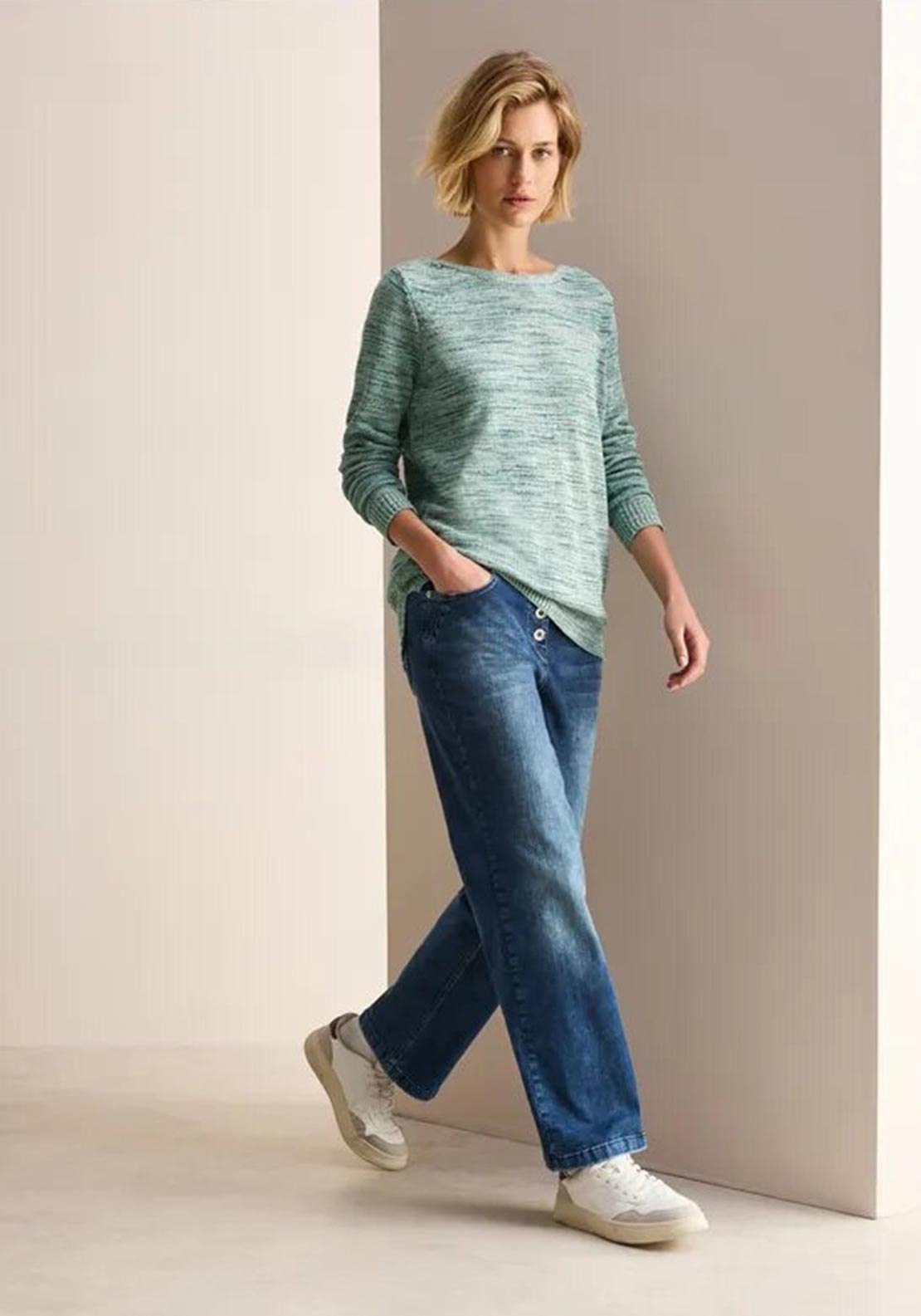 Cecil Space Dye Chenille Sweater, Green