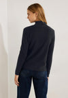 Cecil Zip Up Waffle Knit Cardigan, Night Sky Blue