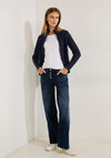 Cecil Zip Up Waffle Knit Cardigan, Night Sky Blue