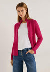 Cecil Zip Up Waffle Knit Cardigan, Coral Melange