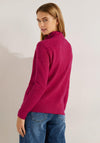 Cecil Zip Up Waffle Knit Cardigan, Coral Melange