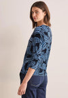 Cecil Abstract Print Knot Top, Navy and Blue