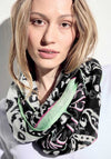 Cecil Printed Loop Scarf, Black