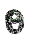 Cecil Printed Loop Scarf, Black