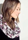 Cecil Paisley Inspired Printed Loop Scarf, Vanilla White