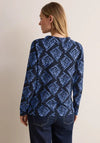 Cecil Abstract Print Funnel Neck Top, Navy and Blue