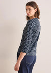 Cecil Printed Tunic Style Top, Navy and Blue