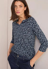 Cecil Printed Tunic Style Top, Navy and Blue