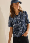 Cecil Geometric Print T Shirt, Navy