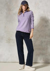 Cecil Ribbed Knit Quarter Zip Sweatshirt, Purple