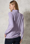 Cecil Ribbed Knit Quarter Zip Sweatshirt, Purple