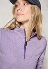 Cecil Ribbed Knit Quarter Zip Sweatshirt, Purple