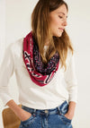 Cecil Patchwork Print Loop Scarf, Casual Red