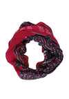 Cecil Patchwork Print Loop Scarf, Casual Red