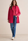 Cecil Buttoned Scuba Coat, Red