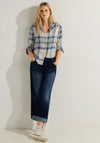 Cecil Turn Up Checked Blouse, Whitecap Gray