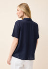 Cecil Embroidered Short Sleeve Blouse, Navy