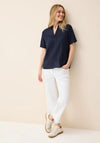 Cecil Embroidered Short Sleeve Blouse, Navy