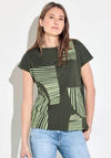 Cecil Stripe Print T-Shirt, Cool Khaki