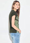 Cecil Stripe Print T-Shirt, Cool Khaki