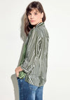 Cecil Striped Long Blouse, Cool Khaki