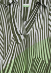 Cecil Striped Long Blouse, Cool Khaki
