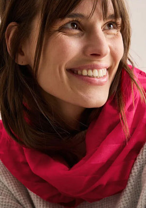 Cecil Striped Loop Scarf, Red